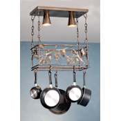 Meyda Tiffany Two Light Down Lighting Pot Rack from the Pinecone Collection Antique Copper