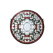 Meyda Tiffany Tiffany Round Beveled Medallion Stained Glass Window Pane from the Tulip Collection Bronze