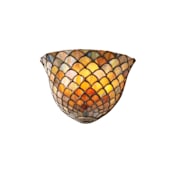 Meyda Tiffany Fishscale 8" Wide Single Light Wall Washer Solid Brass
