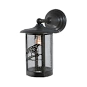 Meyda Tiffany Single Light Down Lighting Outdoor Wall Sconce from the Raven Collection Black