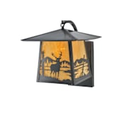 Meyda Tiffany Single Light Down Lighting Outdoor Wall Sconce from the Stillwater Collection Black