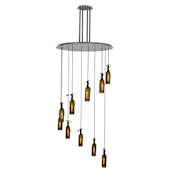 Meyda Tiffany 10 Light 36" Wide Multi Light Pendant with Handmade Shade Antique Bronze