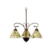 Meyda Tiffany Willow Jadestone 3 Light 30" Wide Chandelier with Tiffany Glass Shade N/A