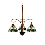 Meyda Tiffany Meyda Grape 3 Light 19" Wide Mini Chandelier with Tiffany Glass Shade N/A