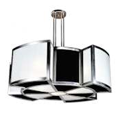 Meyda Tiffany Targette Pendant 8 Light 42" Wide Drum Chandelier with White Acrylic Shade Platinum