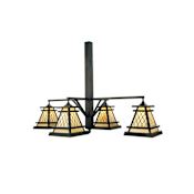 Meyda Tiffany Wilson 4 Light 65" Wide Chandelier with Yellow Acrylic Shade Bronze