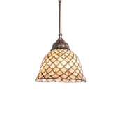 Meyda Tiffany Tiffany Fishscale 8" Wide Mini Pendant Mahogany Bronze