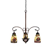 Meyda Tiffany Pinecone Dome 3 Light 23" Wide Chandelier with Tiffany Glass Shade Bronze