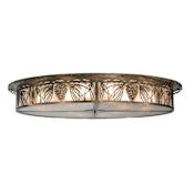 Meyda Tiffany Mountain Pine 12 Light 72" Wide Semi-Flush Drum Ceiling Fixture Antique Copper