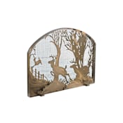 Meyda Tiffany 39.5" W X 30" H Deer On The Loose Arched Fireplace Screen Antique Copper Mesh