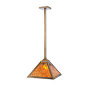 Meyda Tiffany 14" Square Mountain Pine Pendant Antique Copper