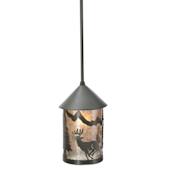 Meyda Tiffany 6" W Lone Deer Lantern Mini Pendant Timeless Bronze / Silver Mica