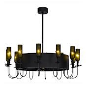Meyda Tiffany Tuscan Vineyard 12 Light 50" Wide Chandelier Textured Black
