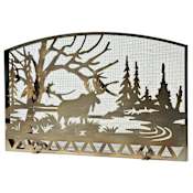 Meyda Tiffany 61" W X 38" H Moose Creek Fireplace Screen Antique Copper Mesh