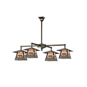 Meyda Tiffany 32" W Stillwater Bear At Dawn 4 Light Chandelier Amber Mica