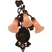 Meyda Tiffany Pond 3 Light 17" Tall Wall Sconce Mahogany Bronze