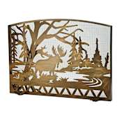 Meyda Tiffany 47" W X 38" H Moose Creek Arched Fireplace Screen Antique Copper Mesh
