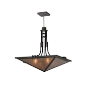 Meyda Tiffany 26" Square Lineage Silver Mica Inverted Pendant Timeless Bronze