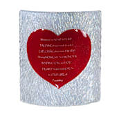 Meyda Tiffany 7" W Personalized Heart Fused Glass Panel Red / Ripple Clear