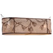 Meyda Tiffany 44" L Whispering Pines Oblong Inverted Replacement Shade Cafe Noir-Rust / Silver Mica Amber