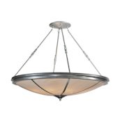 Meyda Tiffany 48" W Commerce Semi-Flushmount Ceiling Fixture Polished Nickel Powder Coat Faux Alabaster
