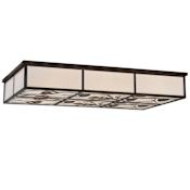 Meyda Tiffany Mountain Pine Oblong Flush Mount Ceiling Fixture Cafe Noir