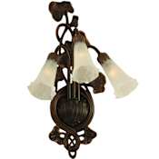 Meyda Tiffany Pond 3 Light 17" Tall Wall Sconce Mahogany Bronze