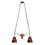 Meyda Tiffany Texas Longhorn 2 Light 32" Wide Linear Chandelier with Brown Mica Shade Craftsman Brown