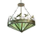 Meyda Tiffany Ducks in Flight 9 Light 60" Wide Pendant Antique Copper