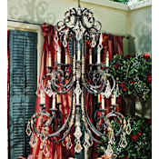 Meyda Tiffany Serratina 20 Light 48" Wide Crystal Candle Style Chandelier French Bronzed