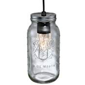 Meyda Tiffany 4.75" W Mason Jar 2 Qt Mini Pendant Clear