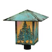 Meyda Tiffany Seneca 17" Tall Post Light Verdigris
