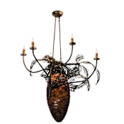 Meyda Tiffany Pinecone 5 Light 29-1/2" Wide Chandelier Pinecone