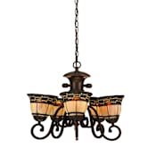 Meyda Tiffany Ilona 5 Light 20" Wide Hand-Crafted Pendant with Stained Glass Mahogany Bronze