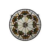 Meyda Tiffany Middleton Medallion Hand-Crafted 18"H X 19"W Stained Glass Window Antique Bronze