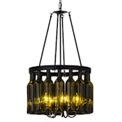 Meyda Tiffany Tuscan Vineyard 5 Light 17" Wide Drum Chandelier Black