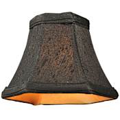 Meyda Tiffany 6" W X 4.5" H Hexagon Black Fabric Replacement Shade Black / Gold Lining