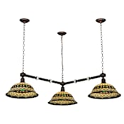 Meyda Tiffany 45" Wide Tiffany Roman 3 Light Corner Pendant Beige Green