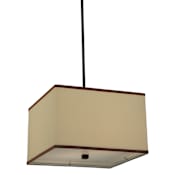 Meyda Tiffany 16" Square Charisma Fabric Pendant Timeless Bronze / White