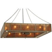 Meyda Tiffany Hausman Mission 85" Wide 5 Blade Indoor / Outdoor Ceiling Fan Nickel