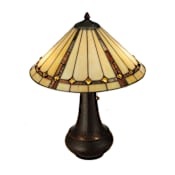 Meyda Tiffany Belvidere 2 Light 22" Tall Hand-Crafted Table Lamp with Stained Glass Mahogany Bronze