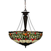 Meyda Tiffany Creole 3 Light 21.75" Wide Hand-Crafted Pendant with Stained Glass Mahogany Bronze