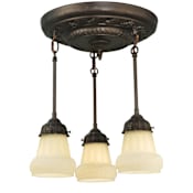 Meyda Tiffany 15" W White Puffy Rose 3 Light Shower Semi-Flushmount Ceiling Fixture White