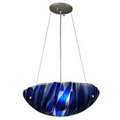 Meyda Tiffany 15.75" W Azul Fused Glass Inverted Pendant Blue