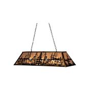 Meyda Tiffany Tall Pines 9 Light 48" Wide Billiard Chandelier with Silver Mica Shade Antique Copper