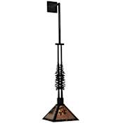 Meyda Tiffany 12" W Winter Pine Wall Sconce Black / Silver Mica