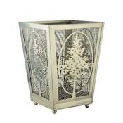 Meyda Tiffany 16.75" H Tamarack Waste Basket Chrome