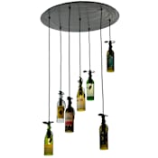 Meyda Tiffany 30" W Tuscan Vineyard Personalized 7 Wine Bottle Shower Pendant Multi Color