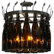 Meyda Tiffany Tuscan Vineyard 5 Light 20" Wide Drum Chandelier Timeless Bronze