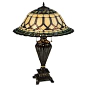 Meyda Tiffany Aello 3 Light 28" Tall Hand-Crafted Table Lamp with Stained Glass Mahogany Bronze